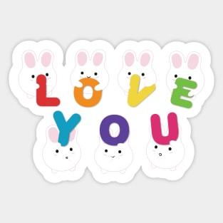 Bunnies Love You Sticker